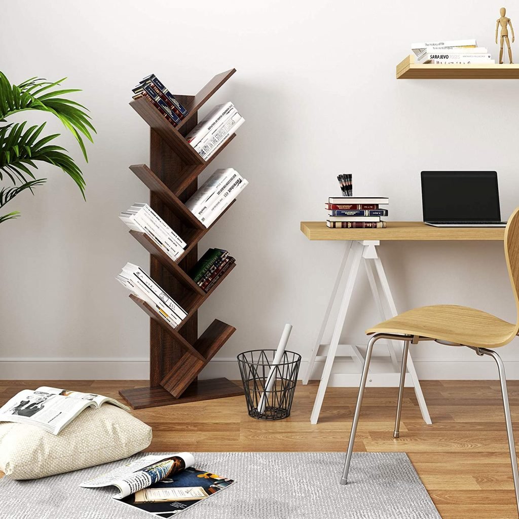 New Rustic 8 - Shelf Wooden Tree Bookshelf – Unique Tree - Shaped Bookcase for Home & Office Decor TLBS2104 - with | Sold by Uncle Wiener's Wholesale