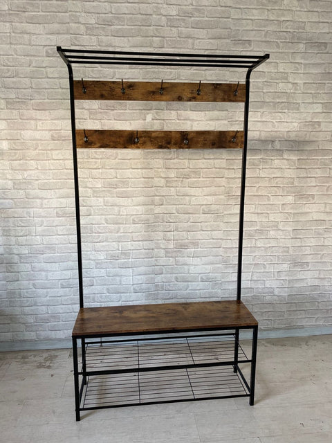 New Rustic Freestanding Coat Rack Hanger – Vintage Entryway Organizer Stand – Model CR08 - with | Sold by Uncle Wiener's Wholesale