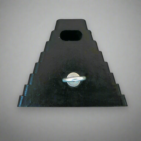 Rubber Wheel Chock with Steel Eye Bolt – 83WC
Heavy-Duty Vehicle Tire Chock for Trailers and RVs
Non-Slip Rubber Parking Chock – 10 x 8 x 6 Inches