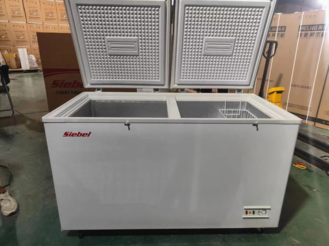 New Siebel White Chest Freezer – Deep Freezer 4.9, 14 & 25.9 Cu. Ft. with Lock, Basket & Temperature Control - with 14CU Siebel White Chest Deep Freezer | Sold by Uncle Wiener's Wholesale