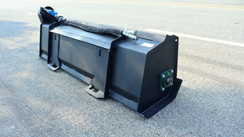 Top view of trenching skid steer attachment