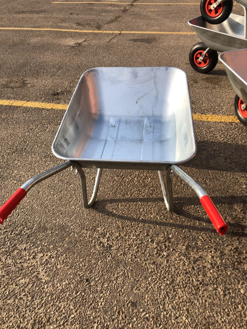 New Small Galvanized Wheelbarrow – Durable 62L Capacity with Smooth Ball - Bearing Tire SWBG - with | Sold by Uncle Wiener's Wholesale