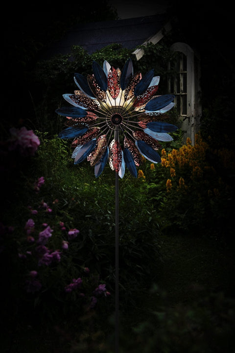 NEW Solar Garden Metal Wind Spinner Windmill 517043 – Colorful Kinetic Yard Art - with | Sold by Uncle Wiener's Wholesale