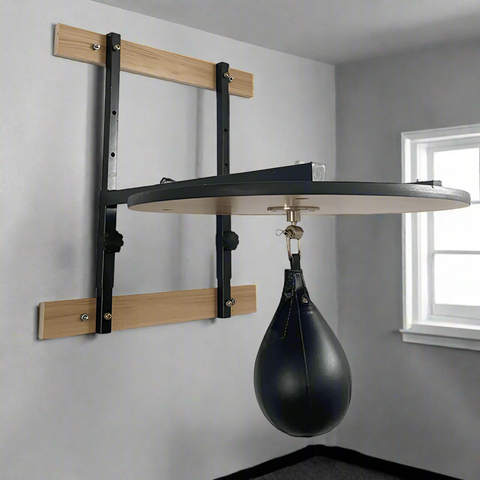 Adjustable Speed Bag Platform Kit with Faux Leather Punching Bag – Wall Mount Training Station – Model KS2021 – Open Box