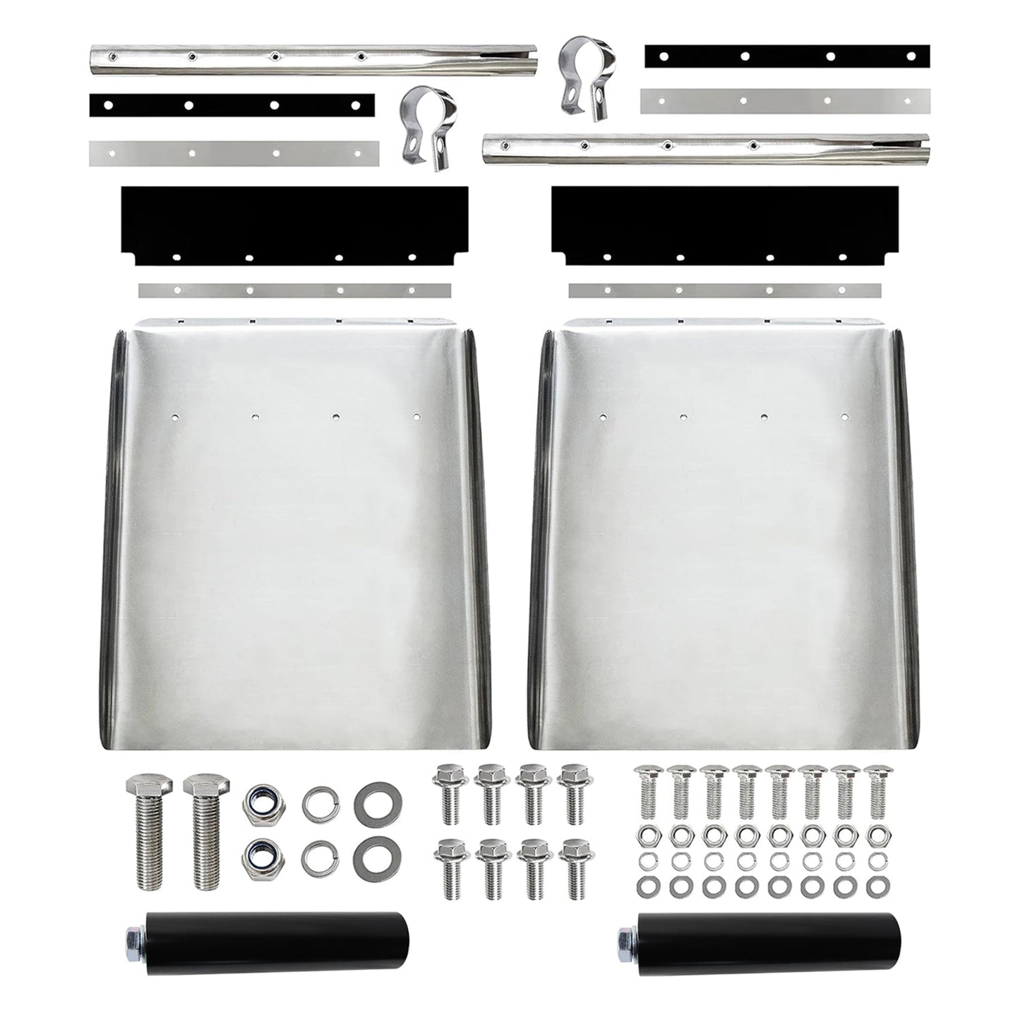 New Stainless Steel Quarter Fender Sets for Semi Trucks – 24"x27", Universal Fit, Polished Finish P250522 - with | Sold by Uncle Wiener's Wholesale