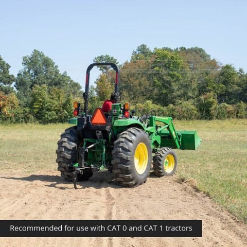 Heavy-duty 3-point hitch mounted ripper – side view
Tractor with ripper attachment trenching in soil
Ripper attachment digging through compacted ground