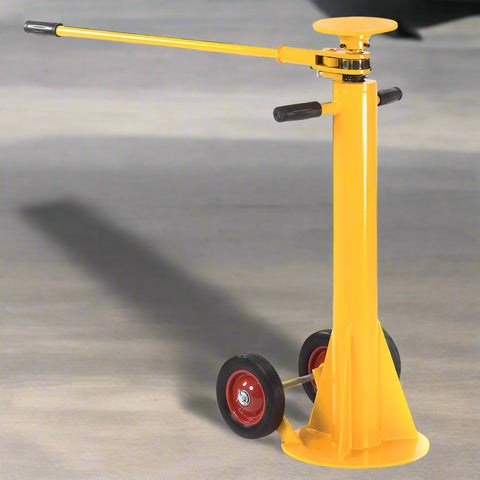 Trailer Stabilizing Jack Stand – 100,000 lb Capacity Yellow with Wheels
TSJ005 Jack Stand – Height Adjustable with Ratchet Handle
Heavy-Duty Jack Stand for Trailers – Side View Extended
Commercial Trailer Jack – Folded View with Wheel Base