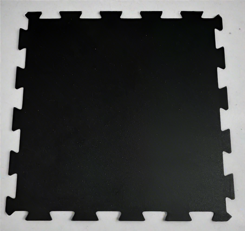 New White Speck Interlocking Thick Rubber Gym Floor Tiles | Heavy - Duty Fitness & Workout Flooring - with (20) Solid Black 10mm (53.81 sq) 812825 | Sold by Uncle Wiener's Wholesale