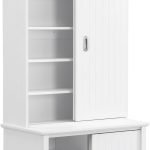 WHITE STORAGE CABINET WITH SLIDING DOOR & BENCH ENTRY WAY - Storage Cabinet with | Sold by Uncle Wiener's Wholesale