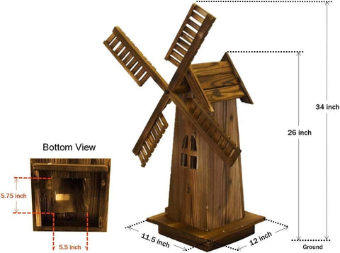 NEW Wooden Dutch Windmill Garden Decoration 11272022 – Rustic Outdoor Decor - with | Sold by Uncle Wiener's Wholesale