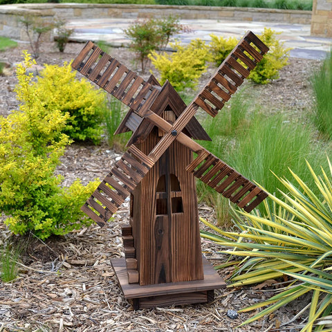 NEW Wooden Dutch Windmill Garden Decoration 11272022 – Rustic Outdoor Decor - with | Sold by Uncle Wiener's Wholesale