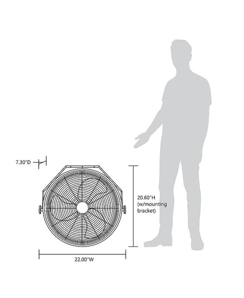 Newair 18" High Velocity Wall Mount Fan, Heavy Duty Waterproof Outdoor Fan, Adjustable Tilt and 3 Speeds up to 4012 CFM, Pull Chain Switch | Wall Fan or Garage Fan for Indoor, Patio, Gym or Porch - Black - with Black | Sold by Uncle Wiener's Wholesale