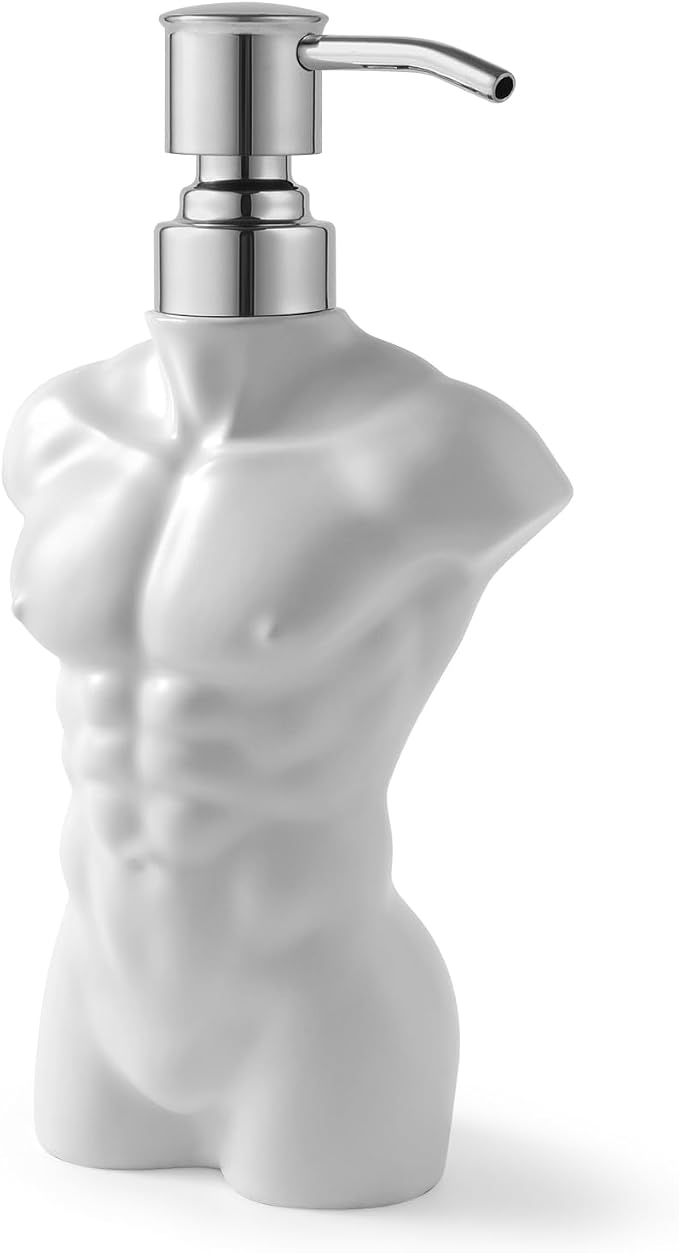 NEWHENGS Ceramic Soap Dispenser with 304 Stainless Steel Pump – Refillable Hand Soap & Lotion Dispenser for Kitchen and Bathroom - Home decor with White | Sold by Uncle Wiener's Wholesale