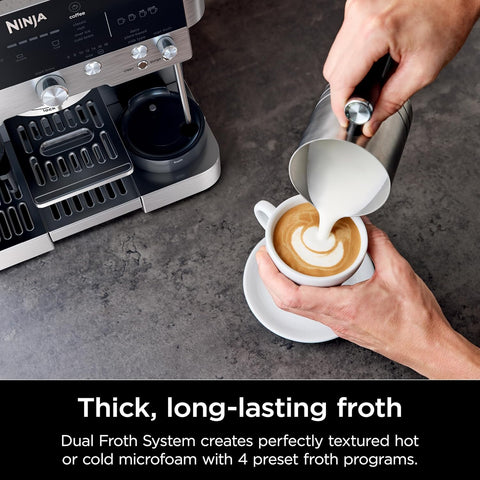 Ninja Espresso Machine, Luxe Café Premier Series, Drip Coffee Maker and Rapid Cold Brew, Integrated Grinder, Assisted Tamper, Hands - Free Frother, ES601C (Canadian Version) - with | Sold by Uncle Wiener's Wholesale
