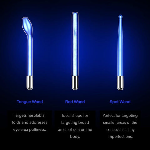 NuDerma Clinical Skin Therapy Wand - Portable Skin Therapy Machine w 6 Fusion Neon + Argon Wands – Anti Aging - Clarifying - Skin Tightening & Radiance - Wrinkle Reducing - with | Sold by Uncle Wiener's Wholesale