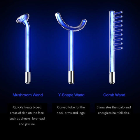NuDerma Clinical Skin Therapy Wand - Portable Skin Therapy Machine w 6 Fusion Neon + Argon Wands – Anti Aging - Clarifying - Skin Tightening & Radiance - Wrinkle Reducing - with | Sold by Uncle Wiener's Wholesale