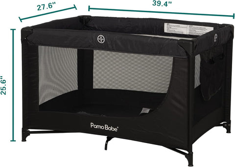 Pamo Babe Portable Crib Baby Playpen with Mattress and Storage Bag - with | Sold by Uncle Wiener's Wholesale