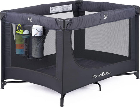 Pamo Babe Portable Crib Baby Playpen with Mattress and Storage Bag - with | Sold by Uncle Wiener's Wholesale