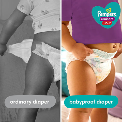 Pampers Cruisers 360° Fit Pull on diapers, size 4, 108 count, Disposable Diapers with Stretchy Waistband - with | Sold by Uncle Wiener's Wholesale