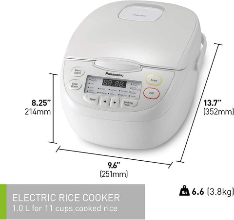 Panasonic 5 Cup (Uncooked) Rice Cooker with Pre - Programmed Cooking Options for Brown Rice, White Rice, and Porridge or Soup - 1.0 Liter - SR - CN108 (White) - with | Sold by Uncle Wiener's Wholesale