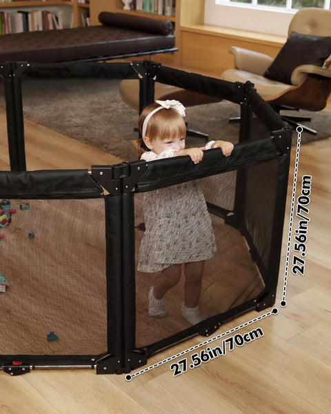 Patywaga Extra Wide Baby Gate Playpen with Heat - Resistant Mesh,3 Panel Foldable Baby Fence,Indoor/Outdoor Safety Barrier,Dog Playpen & Fireplace Gate - with | Sold by Uncle Wiener's Wholesale
