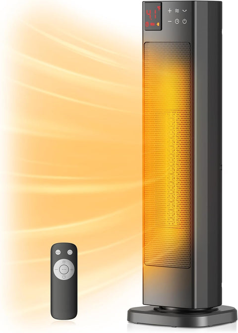 PELONIS Oscillating Ceramic Tower Indoor Space Heater for Home with Oscillation, Programmable Thermostat & ECO Mode, 12H Timer & Remote Control, Safety Protection, 23 Inches, 1500W, PHF15RSAPH23 - with Black | Sold by Uncle Wiener's Wholesale