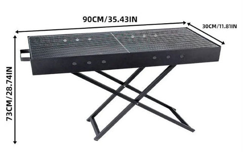 Portable Charcoal BBQ Grill with Blower – 12″x35″ Folding Steel Camping Grill for Outdoor Cooking – 250612C - with | Sold by Uncle Wiener's Wholesale