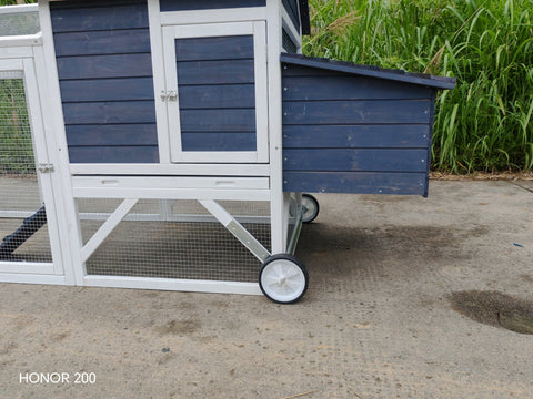 Portable Chicken Tractor Coop with Wheels – Outdoor Wooden Hen House with Nesting Box & Run MSHC046 - with | Sold by Uncle Wiener's Wholesale