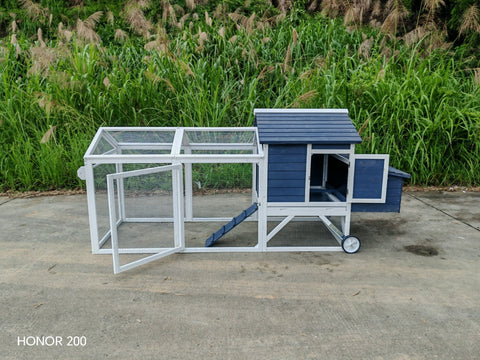 Portable Chicken Tractor Coop with Wheels – Outdoor Wooden Hen House with Nesting Box & Run MSHC046 - with | Sold by Uncle Wiener's Wholesale