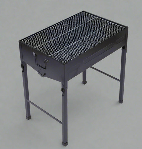 “Compact portable charcoal BBQ grill with food cooking”
“Foldable stainless steel grill for camping”
“Backyard charcoal BBQ grill setup for outdoor use”