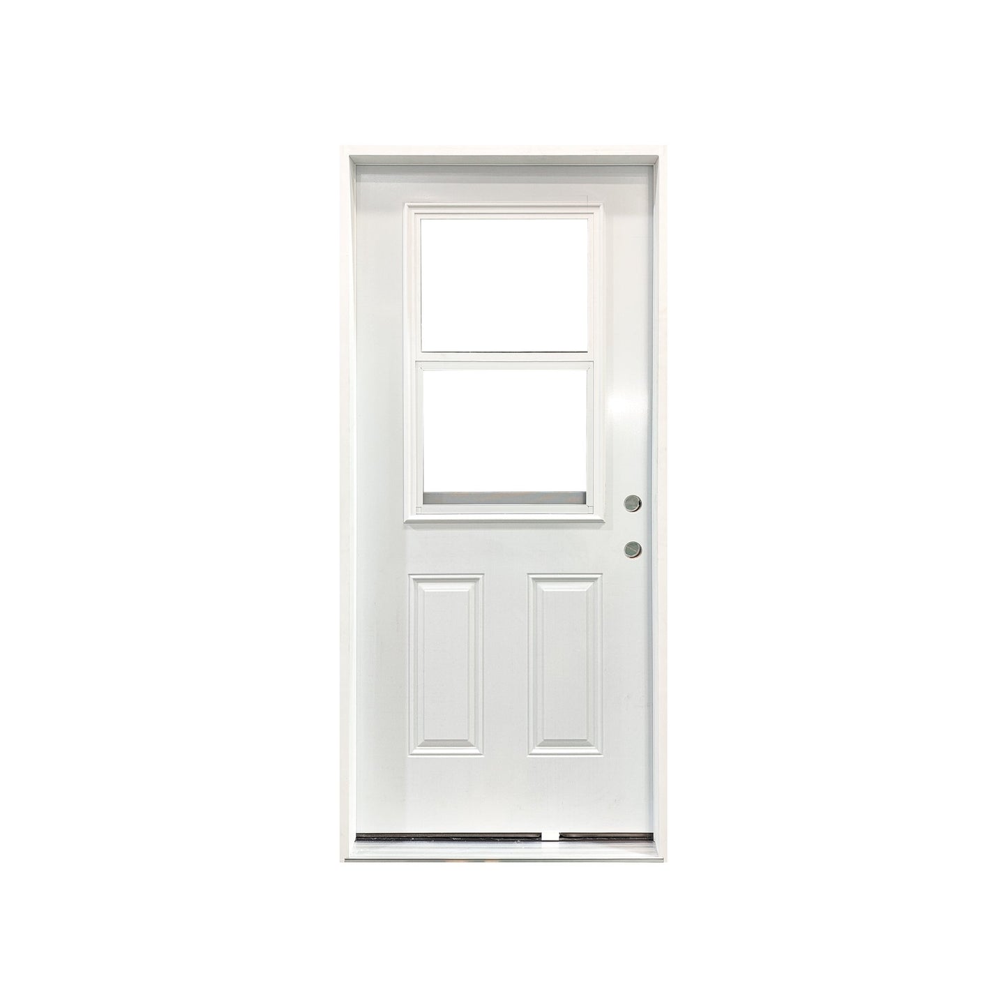 Prehung Insulated Steel Entry Doors with Dual Pane LOW-E Tempered Glass & Screen, Left or Right Hand Swing - with 32" x 80" LOW-E Tempered Glass Screen Left-Hand | Sold by Uncle Wiener's Wholesale