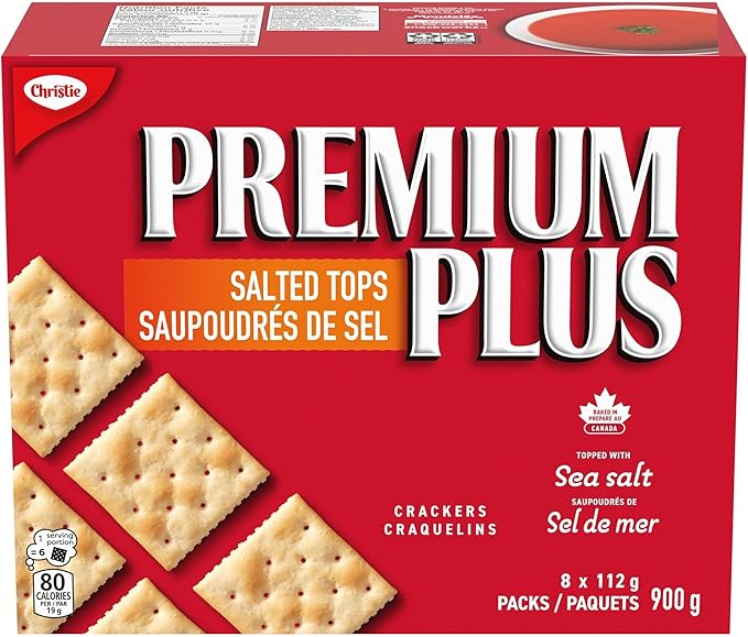 Premium Plus Assorted Tops Soda Crackers 900g Baked in Canada - Snack with Salted | Sold by Uncle Wiener's Wholesale