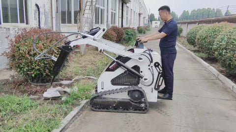 “T380 compact skid steer loader with rubber tracks”
“T460 mini tracked loader for landscaping and excavation”
“Heavy-duty skid steer with universal quick attach plate”
“Tracked compact construction loader in yellow”