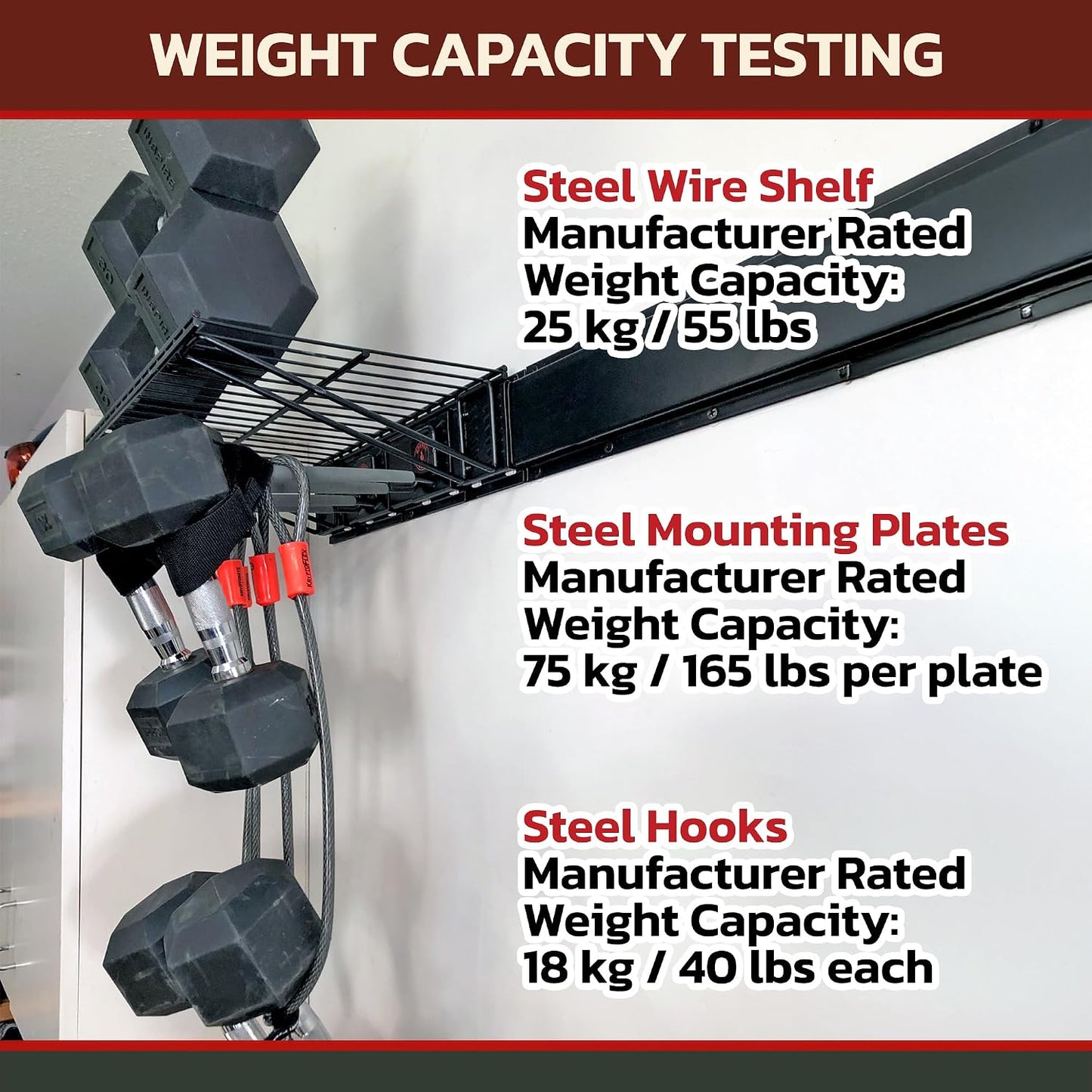 RACK-ON Revelation 48-Inch Wall Mount Tool Organizer – Heavy Duty Garage Storage Rack with Steel Shelf, 5 Adjustable Hooks & 500 lb Capacity - Home products with | Sold by Uncle Wiener's Wholesale