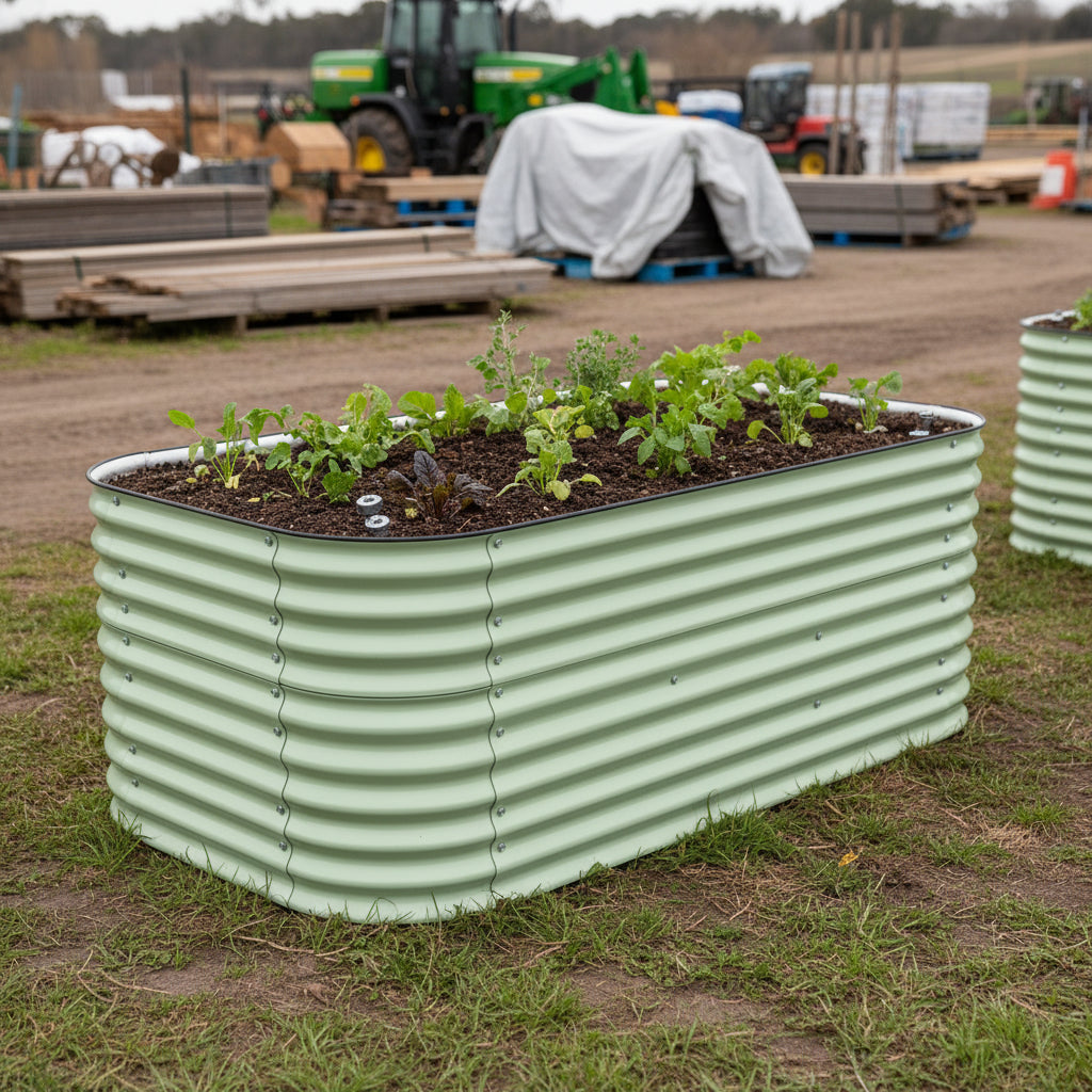 Raised Metal Garden Bed | Heavy - Duty Galvanized Planter Box for Vegetables & Herbs - with 8 FT X 4 FT X 2 FT | Sold by Uncle Wiener's Wholesale