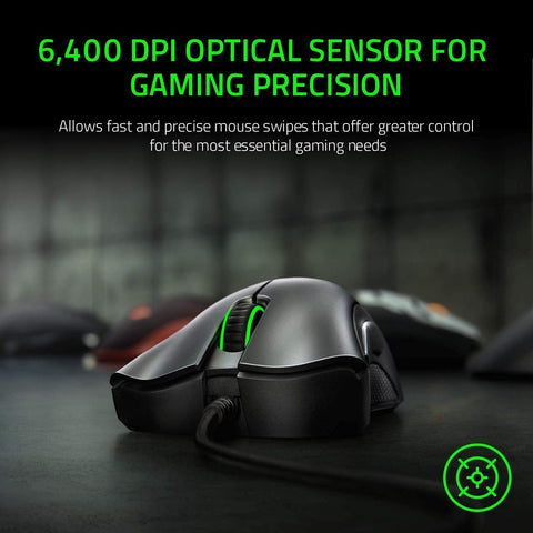 Razer DeathAdder Essential Gaming Mouse: 6400 DPI Optical Sensor - 5 Programmable Buttons - Mechanical Switches - Rubber Side Grips - Classic Black - with Classic Black | Sold by Uncle Wiener's Wholesale