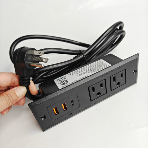 Recessed Desk Power Strip Bar with USB Ports – Ideal for Home Office or Workbench BY213C021C - with | Sold by Uncle Wiener's Wholesale