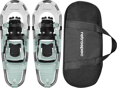 Retrospec Drifter Snowshoe for Men & Women - Aluminum Frames & a Double - Rachet Binding System - Lightweight All Terrain Snow Shoes with Heel Lifters & Pivot System - 21" Winter Mint - with Winter Mint | Sold by Uncle Wiener's Wholesale