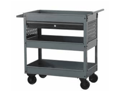 Rolling Garage Tool Cabinet with Trays and Drawer Heavy Duty Steel Service Cart with Casters - with Orange | Sold by Uncle Wiener's Wholesale