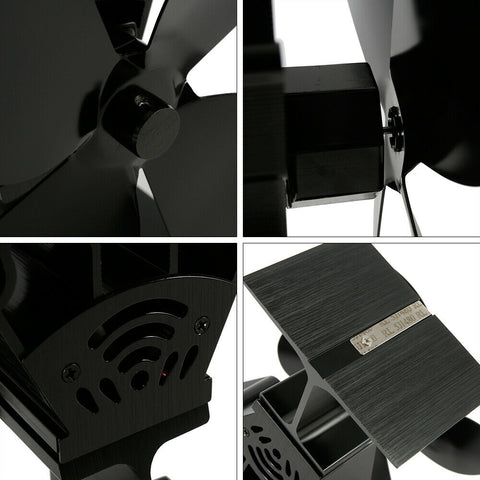 New Heat Powered Wood Stove Fan – Silent 4-Blade Stove Fan for Fireplace & Pellet Furnace – SKU WBF1127