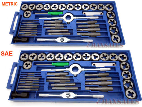 86-Piece SAE & Metric Tap and Die Set – Fine Carbon Steel Threading Kit with Wrenches & Storage Case