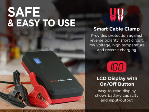 Schumacher SL1327 800 Amp 12V Rechargeable Lithium Jump Starter Starts 8.0L - Gas - 6.0L - Diesel vehicles USB Power for Charging Phones/Tablets Auto Pre - Boost for Ultimate Cold Temp Starting - with | Sold by Uncle Wiener's Wholesale