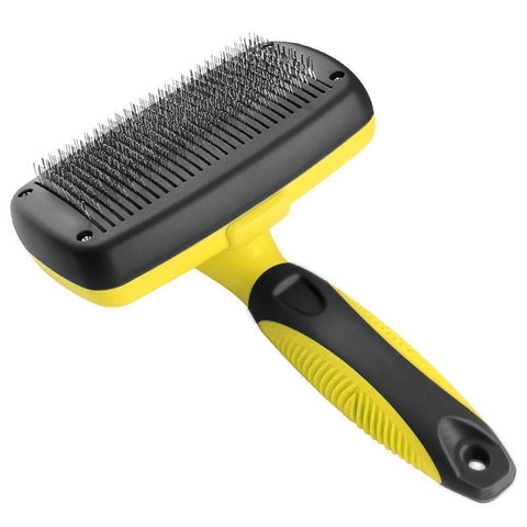 Self - Cleaning Pet Brush – Deshedding Tool for Dogs & Cats | PET035 Slicker Brush - with | Sold by Uncle Wiener's Wholesale