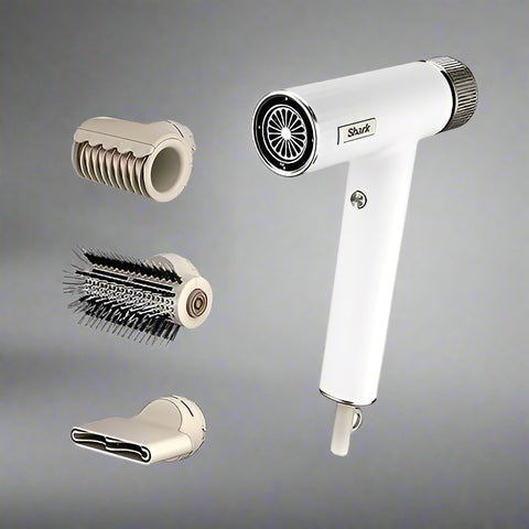 Shark SpeedStyle RapidGloss Finisher and High - Velocity Dryer with IQ Speed Styling and Drying Suite, Lightweight, Ionic, No Heat Damage, Best for Straight and Wavy Hair, White, HD331C (Canadian Version) - with | Sold by Uncle Wiener's Wholesale
