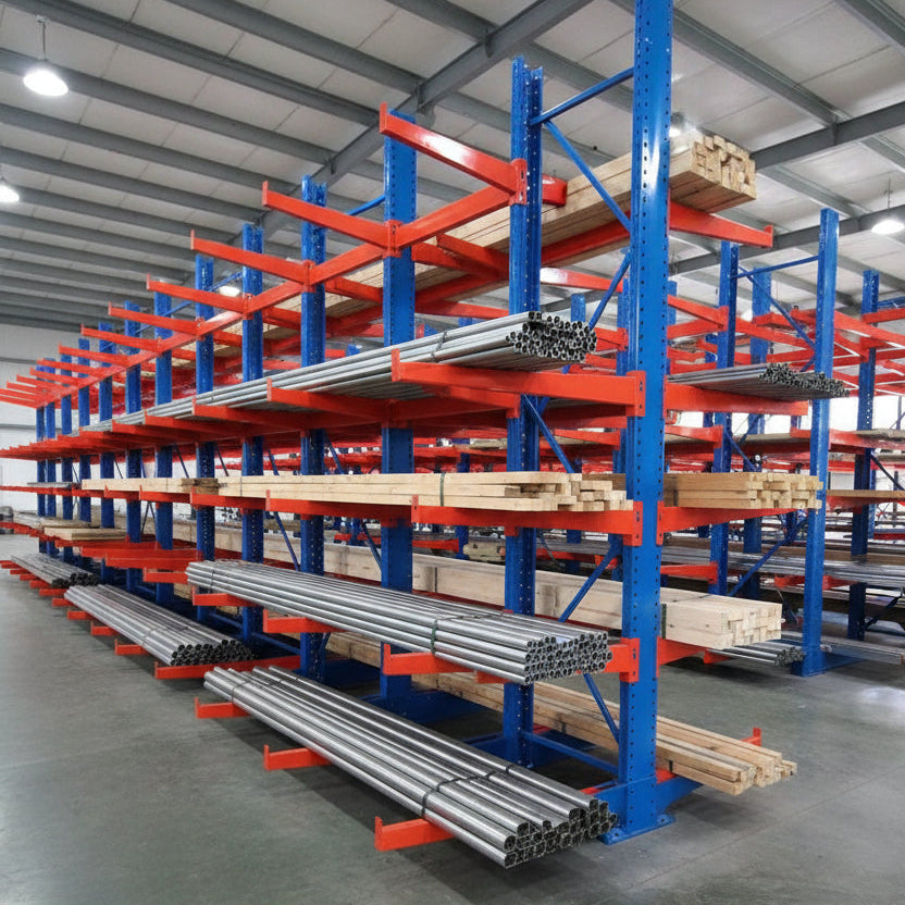 Single & Double - Sided Cantilever Rack | Heavy - Duty Racking – 3300 lbs Capacity - with SINGLE SIDED 3300 LBS CANTILEVER RACK | Sold by Uncle Wiener's Wholesale