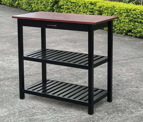 Solid Wood Home Kitchen Island with Drawer, Shelves & Towel Rack – TLFR2506 - with | Sold by Uncle Wiener's Wholesale