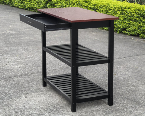 Solid Wood Home Kitchen Island with Drawer, Shelves & Towel Rack – TLFR2506 - with | Sold by Uncle Wiener's Wholesale