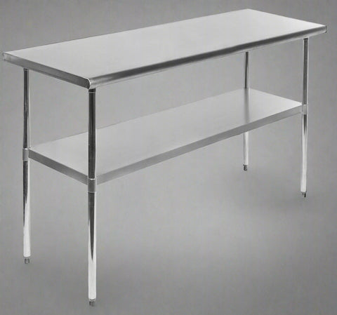 Stainless steel commercial prep table with undershelf
NSF-certified food prep workstation
Adjustable kitchen prep table for restaurants
