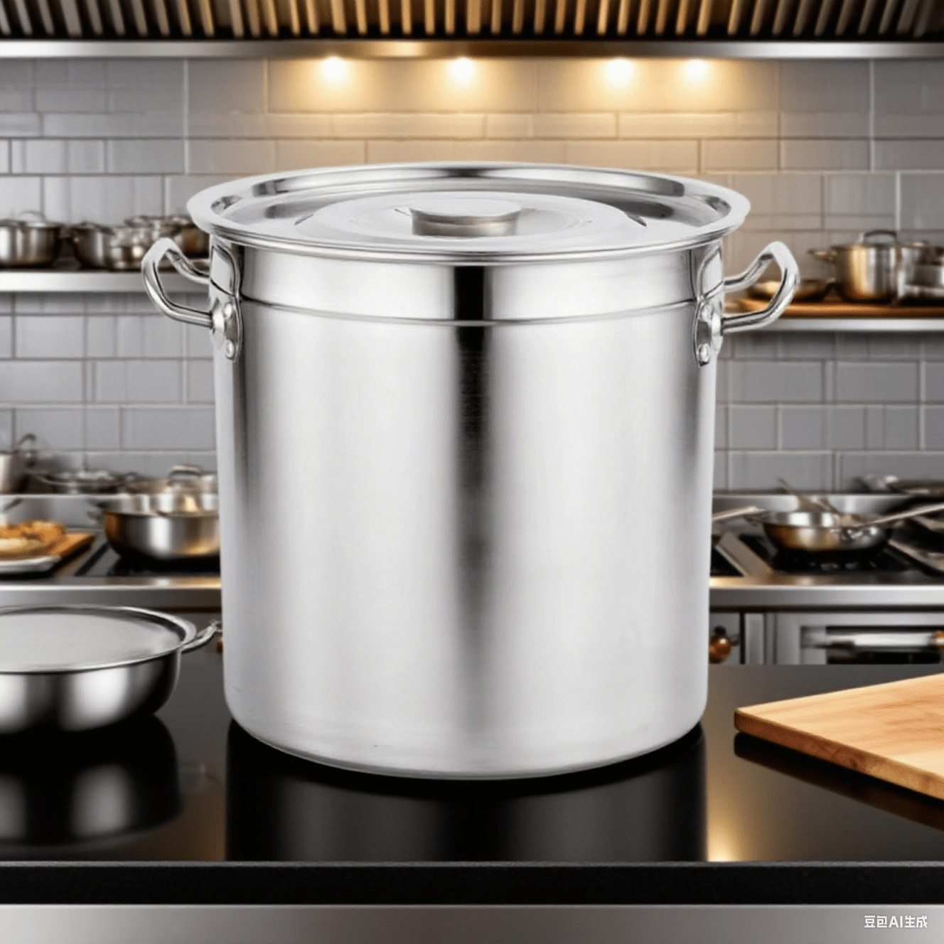 Stainless Steel Soup Bucket 201 Grade Commercial Kitchen Stock Pot 40cm 50cm - with 40cm | Sold by Uncle Wiener's Wholesale