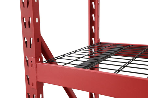 Steel Garage Storage Rack β 3, 4, 5 - Tier Heavy - Duty Industrial Shelving Units - Garage & Industrial Shelving Units with 4 Layer Red Racking 77" W x 24" D x 72" H | Sold by Uncle Wiener's Wholesale